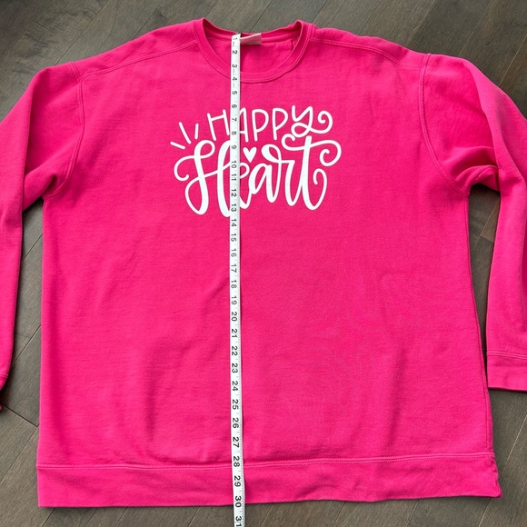 ALL SHE WROTE NOTES Happy Heart Pink Oversized Sweatshirt, Confetti Happiness - Picture 6 of 6